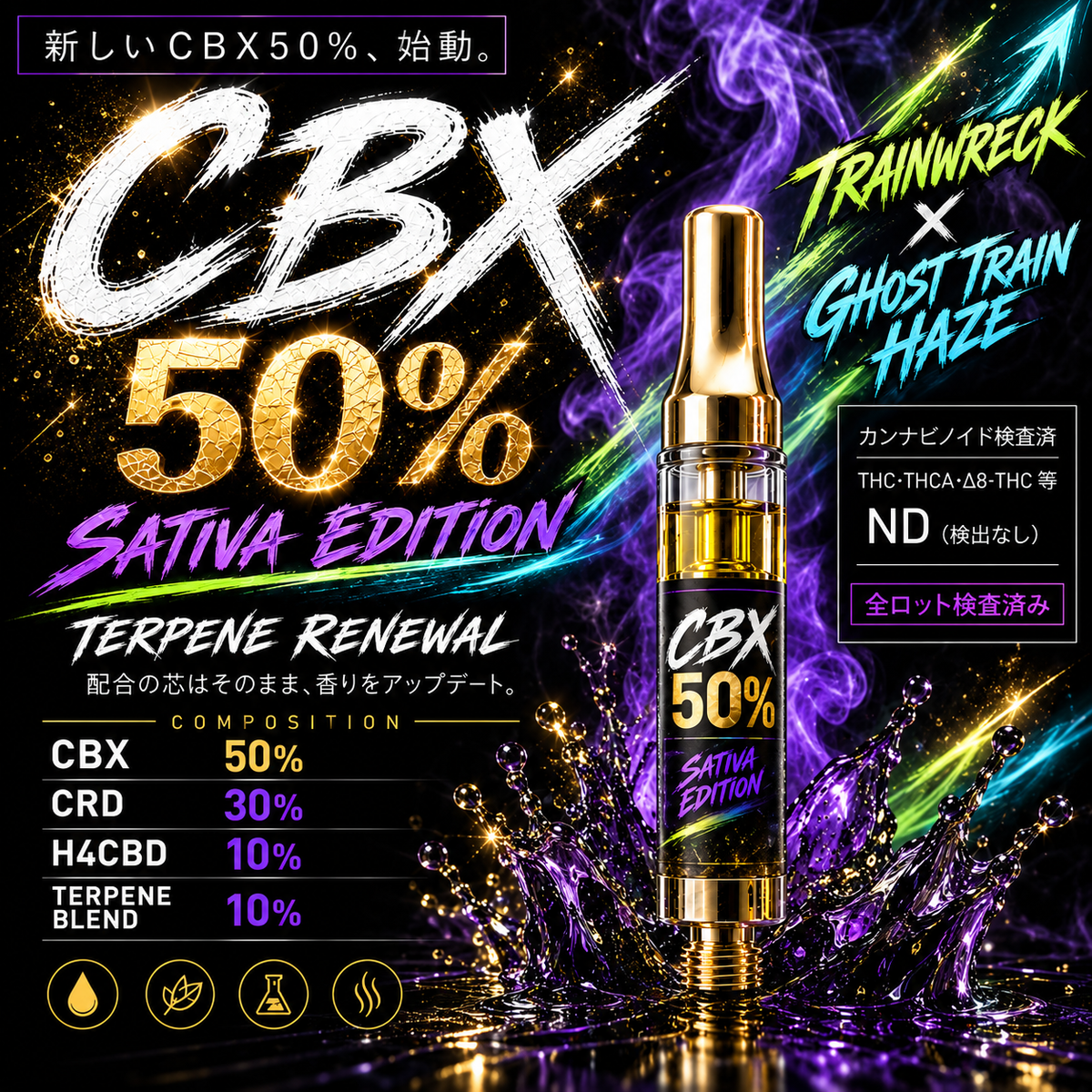 CBX50% リキッド | 高濃度CBX 510規格 1ml