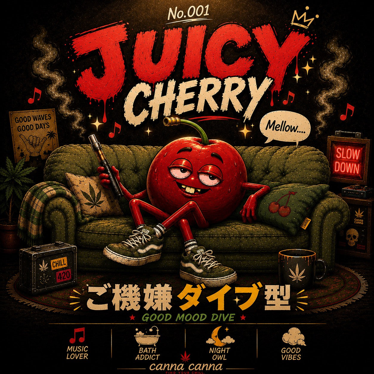Jucy Cherry 510規格1mlリキッドカートリッジ - canna canna