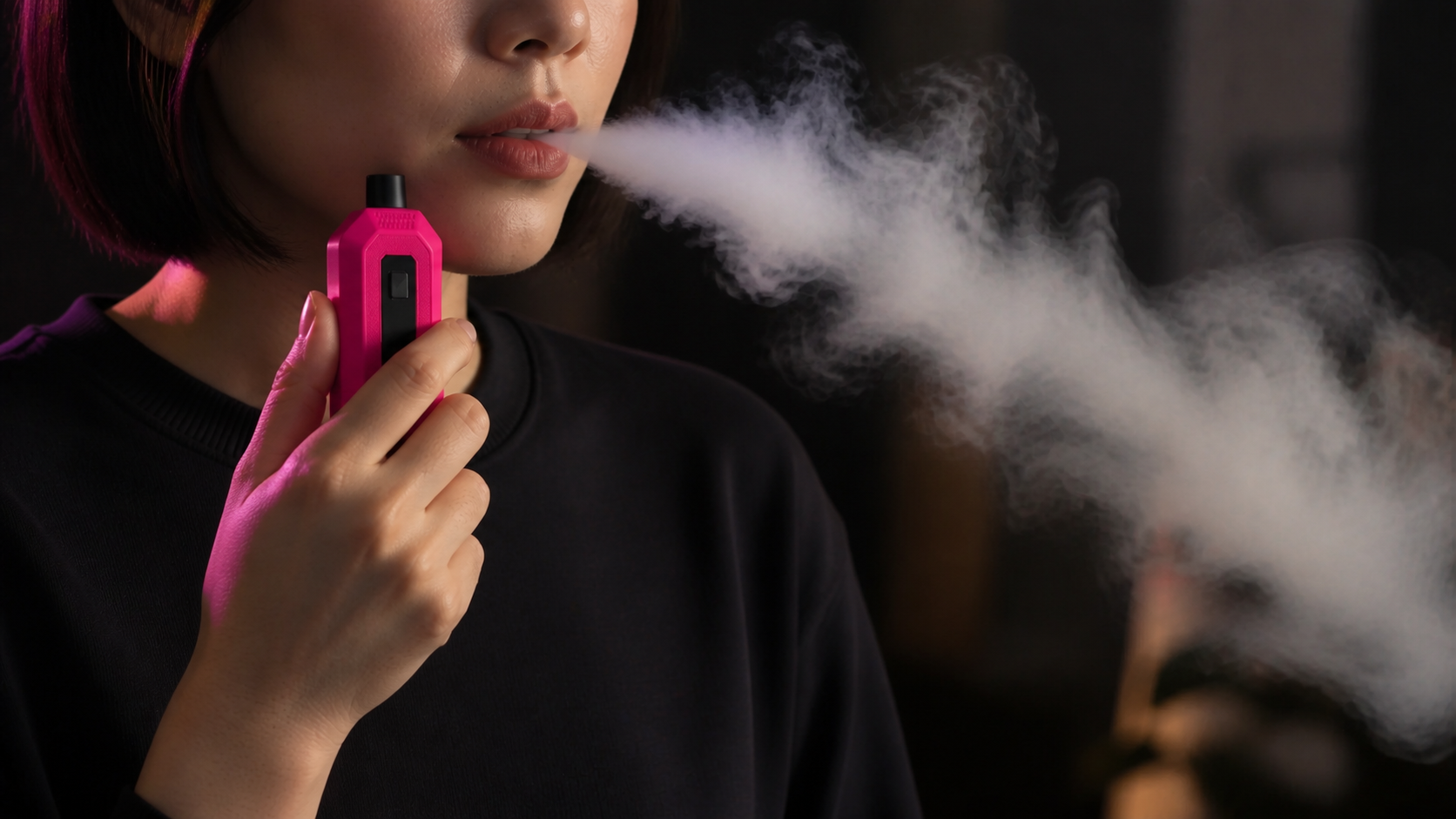 女性が510規格VAPEデバイスを使用しているイメージ